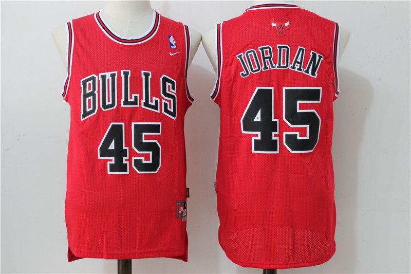 Men Chicago Bulls #45 Jordan Red Throwback NBA Jerseys->chicago bulls->NBA Jersey